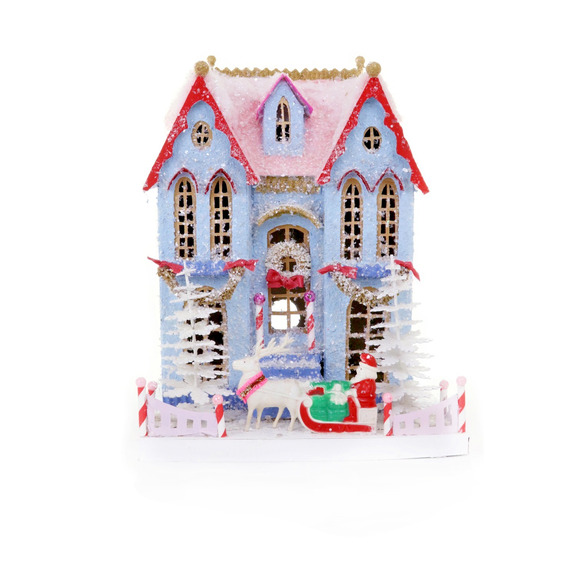 Holiday House Cody Foster Large 13.5" Putz Festive Mansion HOU-312 Collectible - Picture 7 of 7